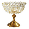 Golden Vine Collection Elegance Crystal Bowl w/ Stand (9.5"x9.5")
